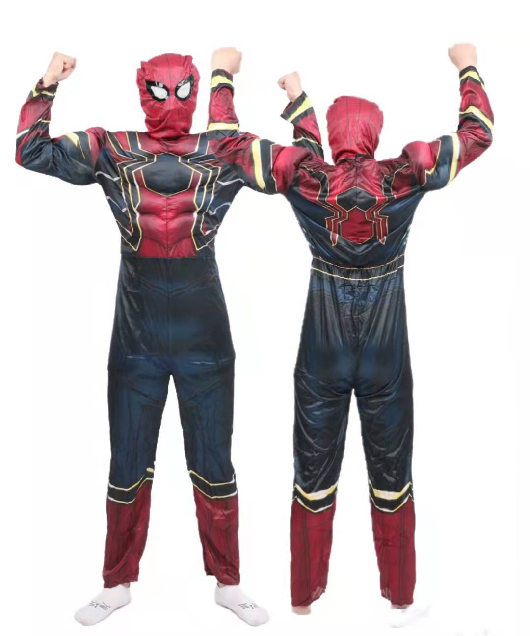 Avengers Iron Spiderman Cosplay Costumes Boys Superhero Muscle Jumpsuits Onesize Outfit