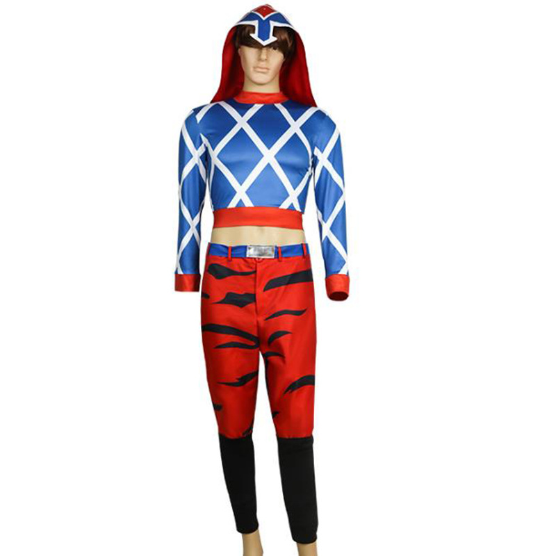 Anime JOJO 5 JoJo's Bizarre Adventure Golden Wind Guido Mista Hat Top Sweater Cosplay Costume Suits