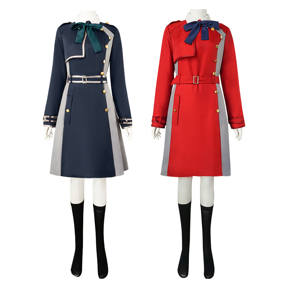 Anime Cotumes Nishiki Senshu Inoue Takina Uniform Skirt, Socks, Bow Tie, Head Rope, Belt, Cuff 7PCS Sets