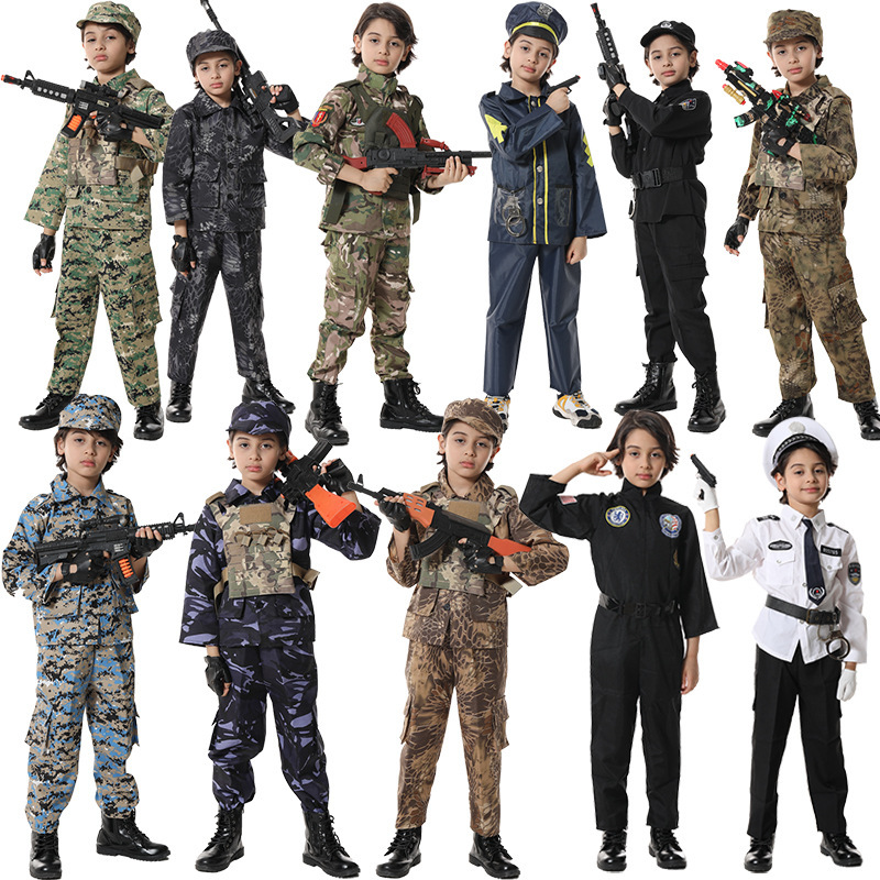 Halloween Fire Fighter Costume Children's Day Costume Police Lawyer Pilot Doctor Worker Children's Cosplay Costume