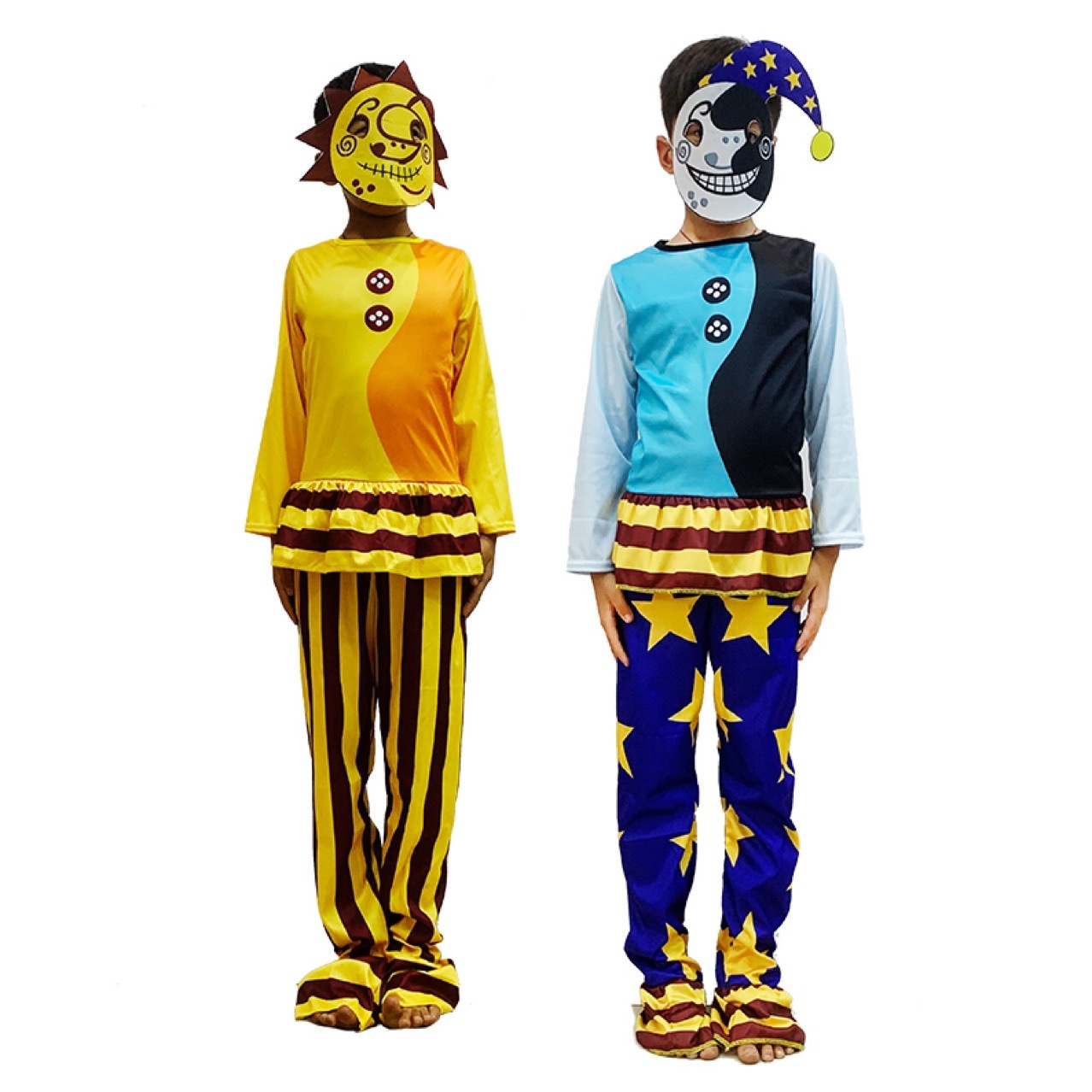 Halloween children's jumpsuit costume children's sun clown costume moon clown costume children's performance costume