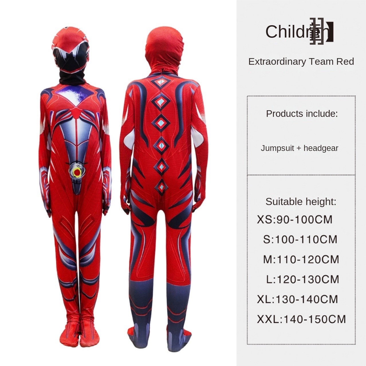 Power Rangers Children's Bodysuit Dino Power Rangers Suit Superhero Costume Power Rangers