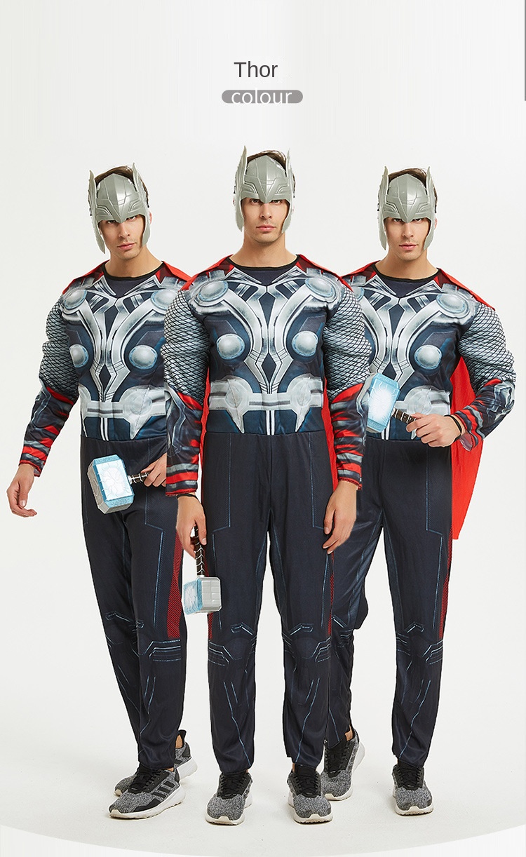 cosplay iron man hero superman costume spider batman thor captain america adult muscle costume male
