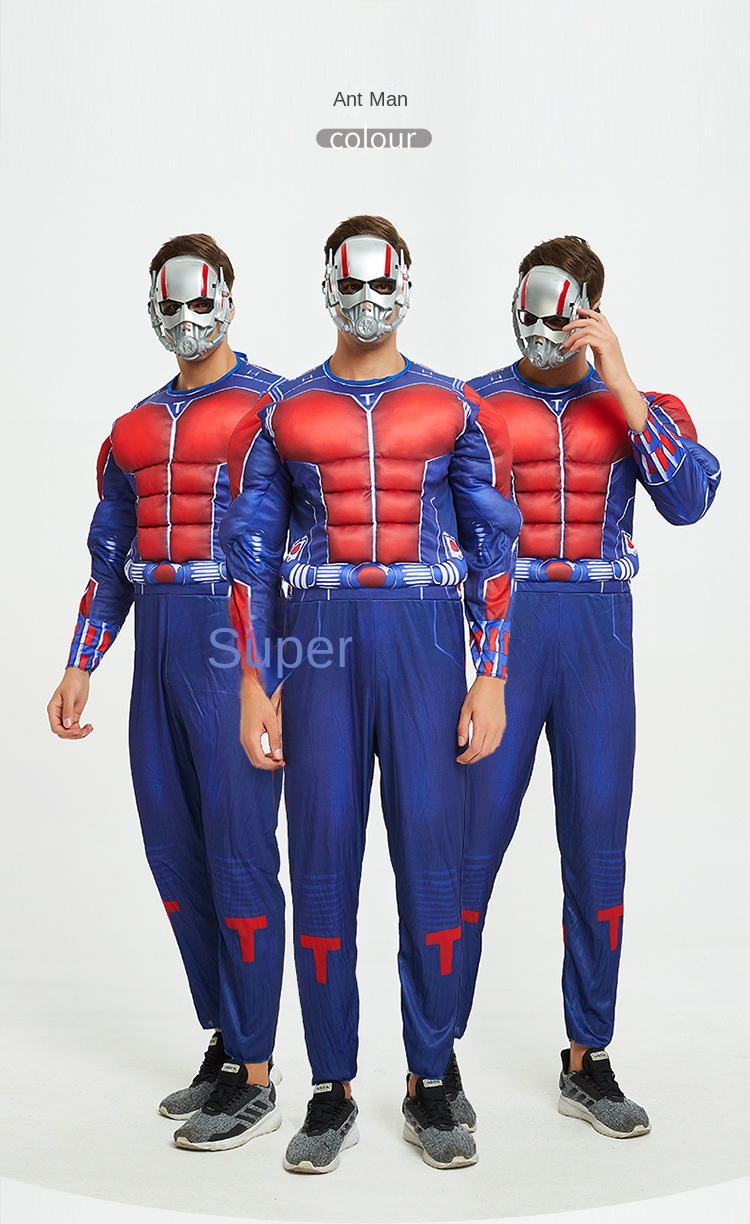 cosplay iron man hero superman costume spider batman thor captain america adult muscle costume male