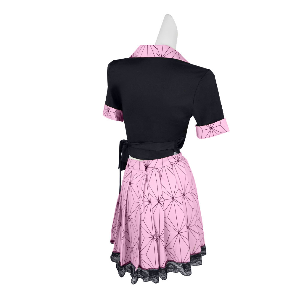 Demon Slayer: Kimetsu no Yaiba cos skirt suit Nezuko Tanjiro peripheral butterfly Ninja Zenitsu cosplay women's clothing