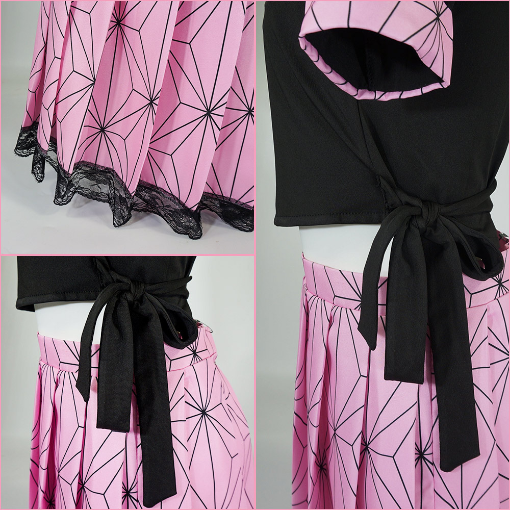 Demon Slayer: Kimetsu no Yaiba cos skirt suit Nezuko Tanjiro peripheral butterfly Ninja Zenitsu cosplay women's clothing