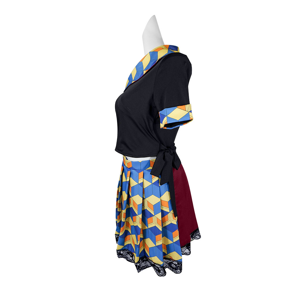 Demon Slayer: Kimetsu no Yaiba cos skirt suit Nezuko Tanjiro peripheral butterfly Ninja Zenitsu cosplay women's clothing