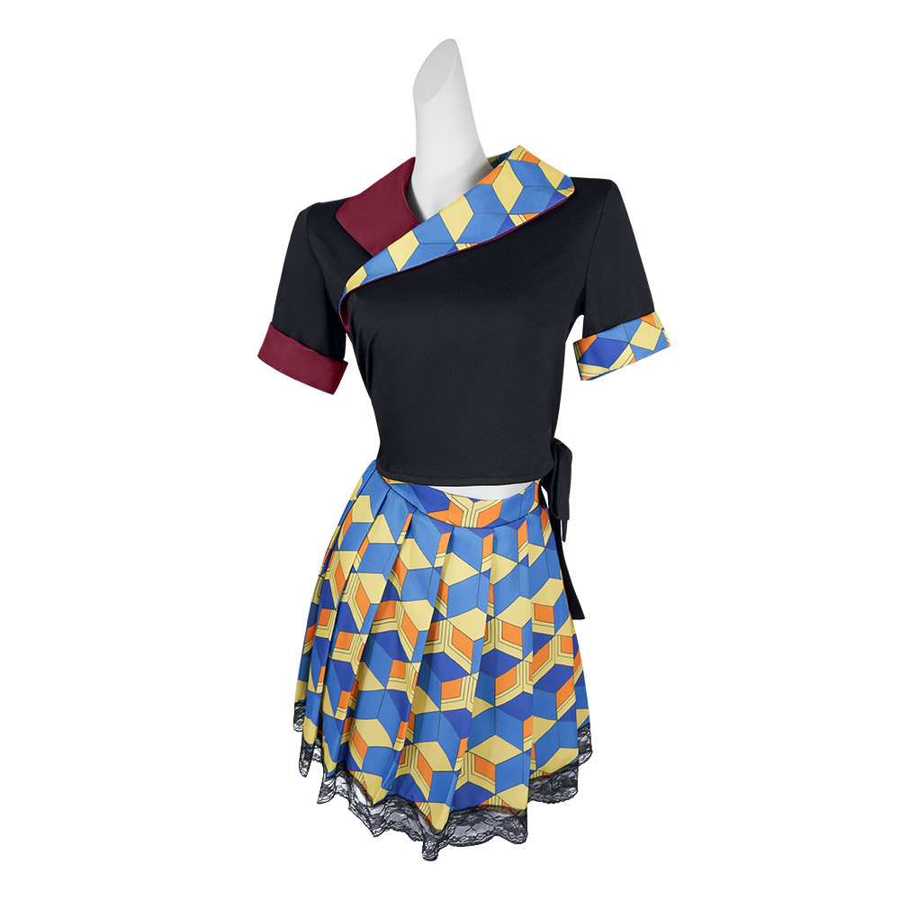 Demon Slayer: Kimetsu no Yaiba cos skirt suit Nezuko Tanjiro peripheral butterfly Ninja Zenitsu cosplay women's clothing