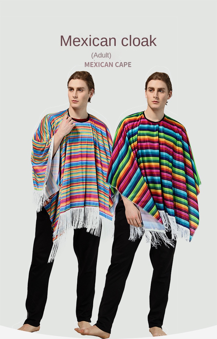 cosplay holiday party adult mexican costume mexican ethnic style cape mexican style cape