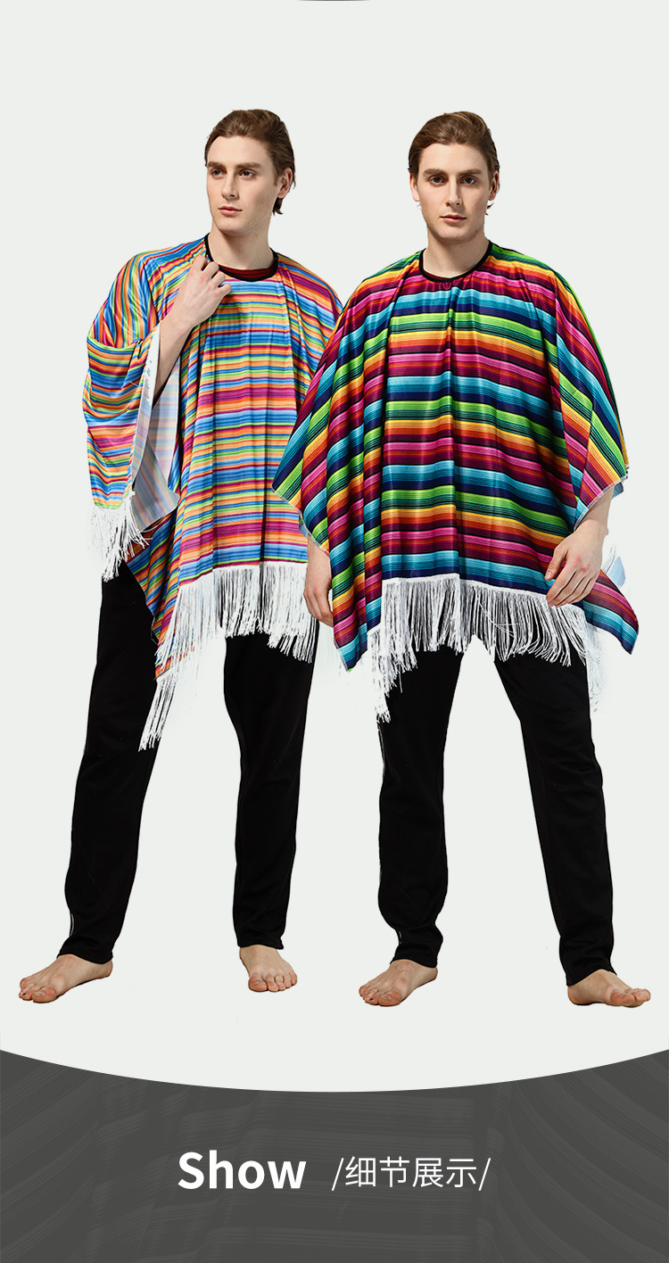 cosplay holiday party adult mexican costume mexican ethnic style cape mexican style cape