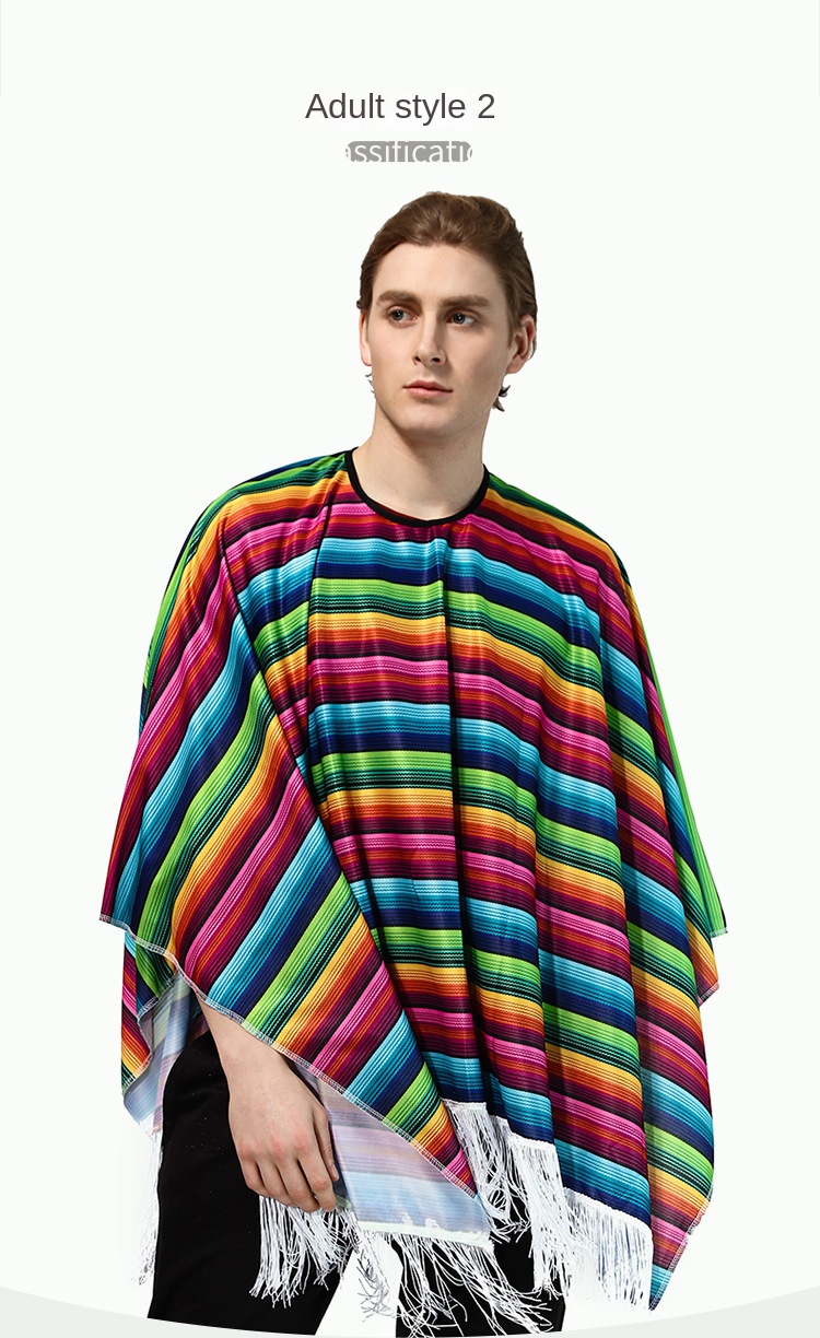 cosplay holiday party adult mexican costume mexican ethnic style cape mexican style cape