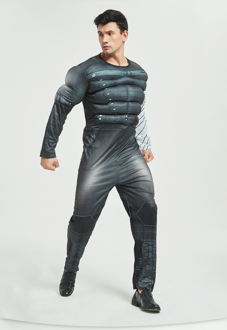 Adult Avengers Winter Soldier Costume Captain America Adult Winter Soldier Muscle Costume